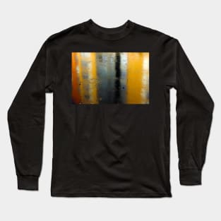 Frozen canal water reflecting the image of colourful buildings Long Sleeve T-Shirt